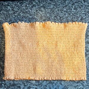 Double Zero Textured/Rouched Orange Tube Top size‎ small